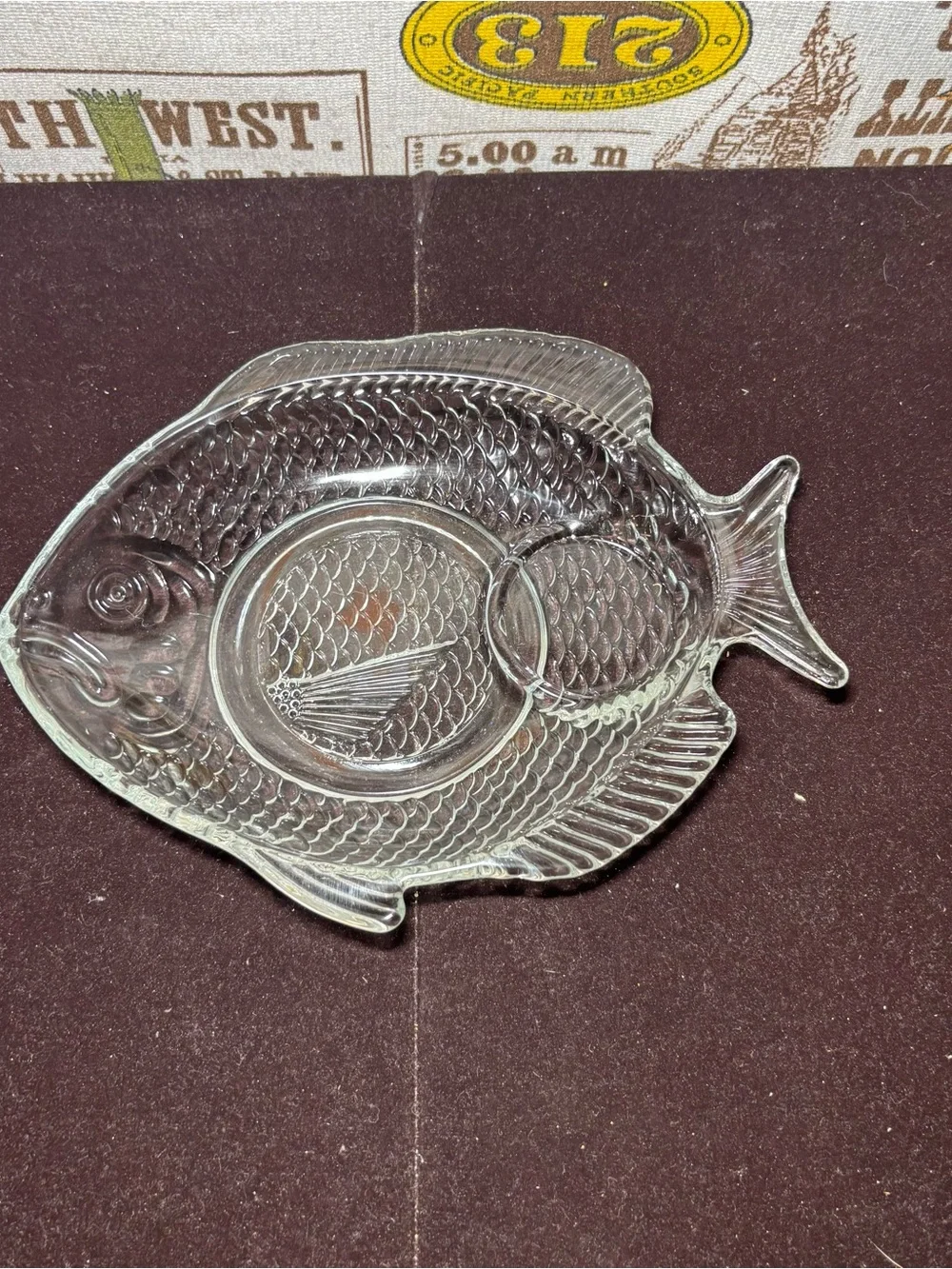 Clear Glass Fish-Shaped Serving Dish for Aquarium & Fish-Themed Decor